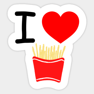 I Heart Fries Sticker
